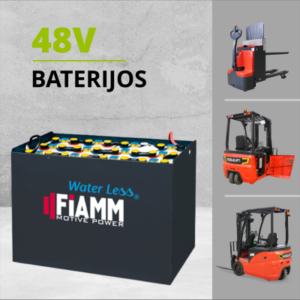 Enersys FIAMM 48V skysto elektrolito baterijos krovimo sandėliavimo technikai