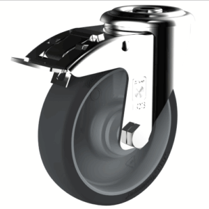 Pasukamas ratukas su stabdžiu 125x32 mm, 234155EP, apkrova - iki 135 kg