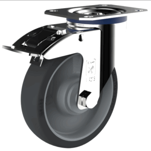 Pasukamas ratukas su stabdžiu 125x32 mm, 234160EP, apkrova - iki 135 kg